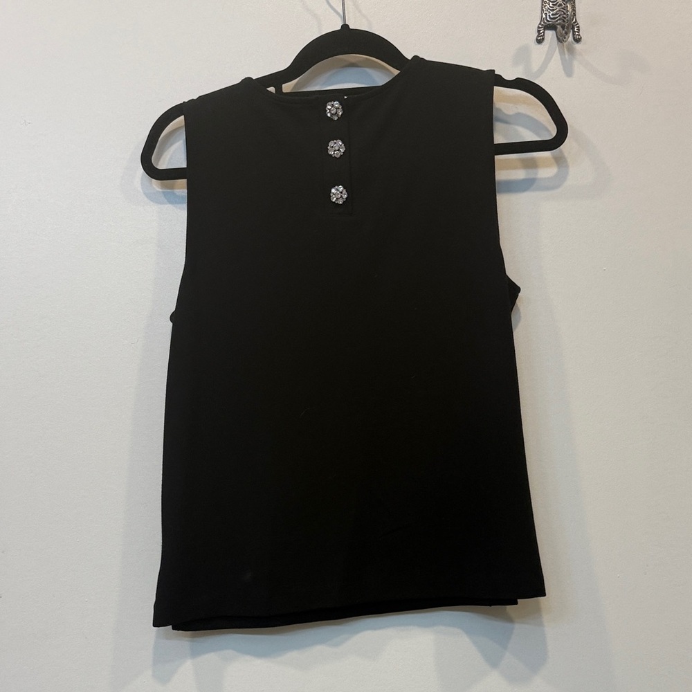 J. Crew Black Muscle Tee with Button Accents